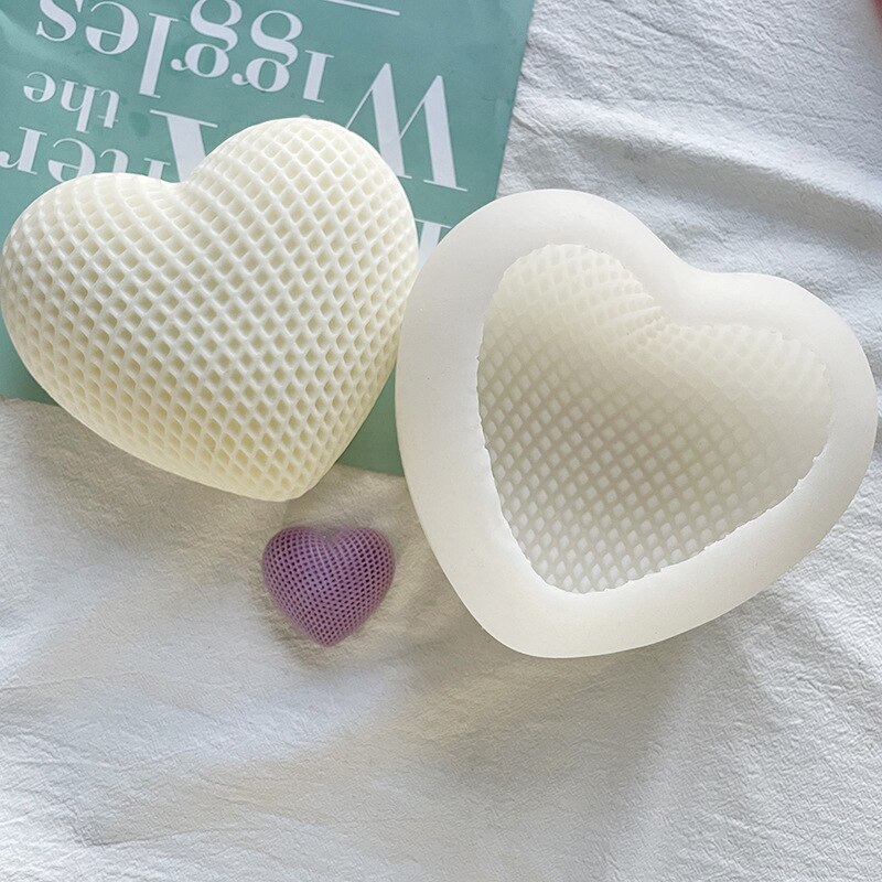 Heart Shape Silicone Mold Candle Mold DIY Crystal Epoxy Candle Aromatherapy Heart Mousse Cake Chocolate Mould Tool