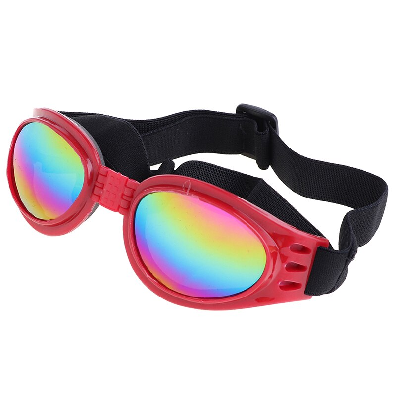 6Colors Foldable Pet Dog Glasses Small and Medium Dog pet glasses Pet Eyewear Waterproof Dog Protection Goggles UV Sunglasses: Red