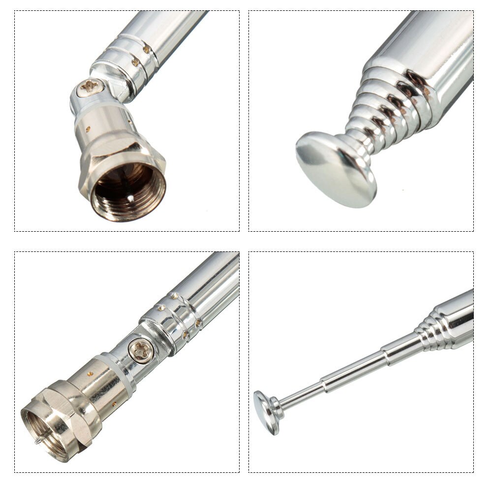 7 Sections Radio Antenna 210-985mm Telescopic Antenna For DAB TV FM High Durability Indoor Radio TV Antenna