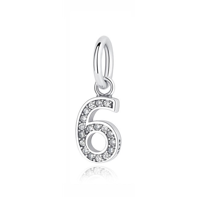 100% 925 Sterling Silver Classic Digital Women's Charm DIY Jewelry Pendant Jewelry: 791344CZ