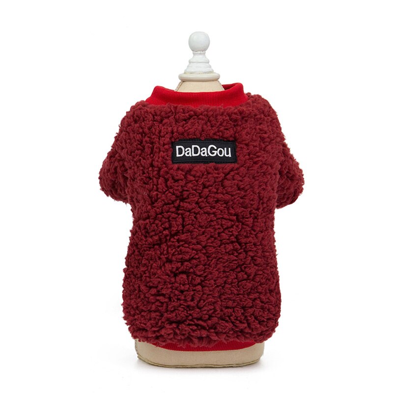 Winter Kleine Hond Sweatshirt Jas Super Warme Hond Kleding voor Yorkies Maltese Kleding Puppy Hoodie Outfit ropa de perros mascotas: L / Wine Red