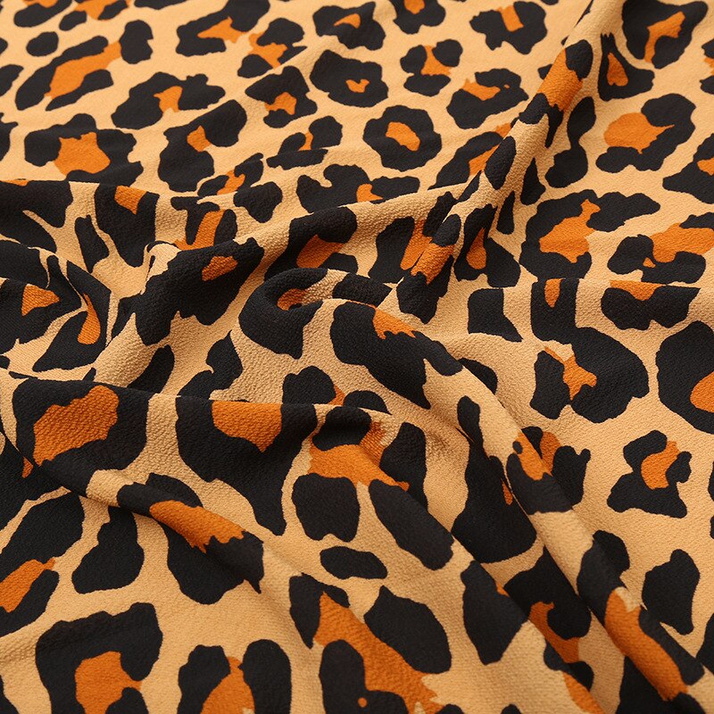 Stof til skjorter af leopard-print polyester stof eksploderede i efteråret og vinteren huayao trykt stof chiffon stof