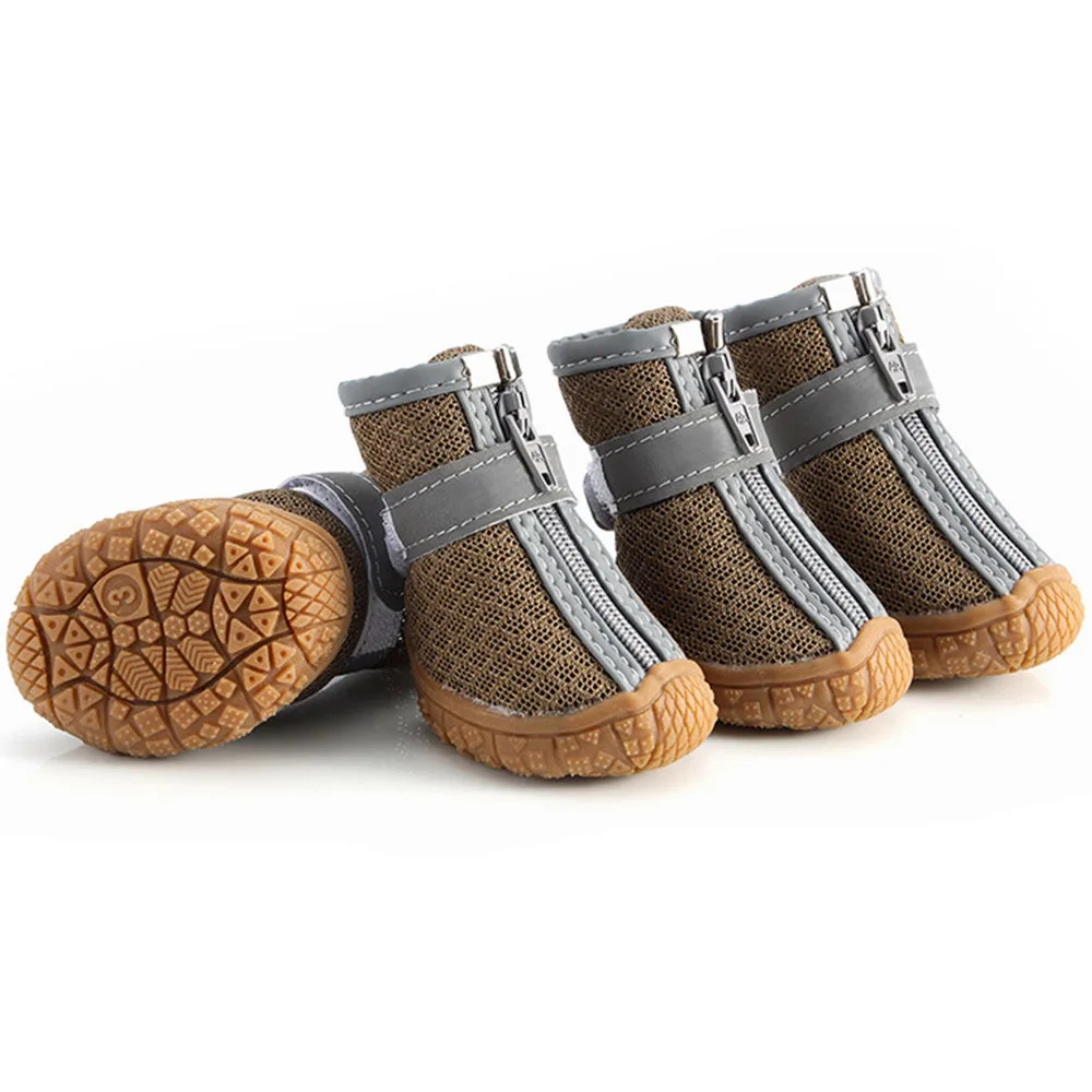 Zapatos para perros pequeños, botas y protectores de patas transpirables de malla para perros pequeños, botines antideslizantes para cachorros de invierno: L / Negro