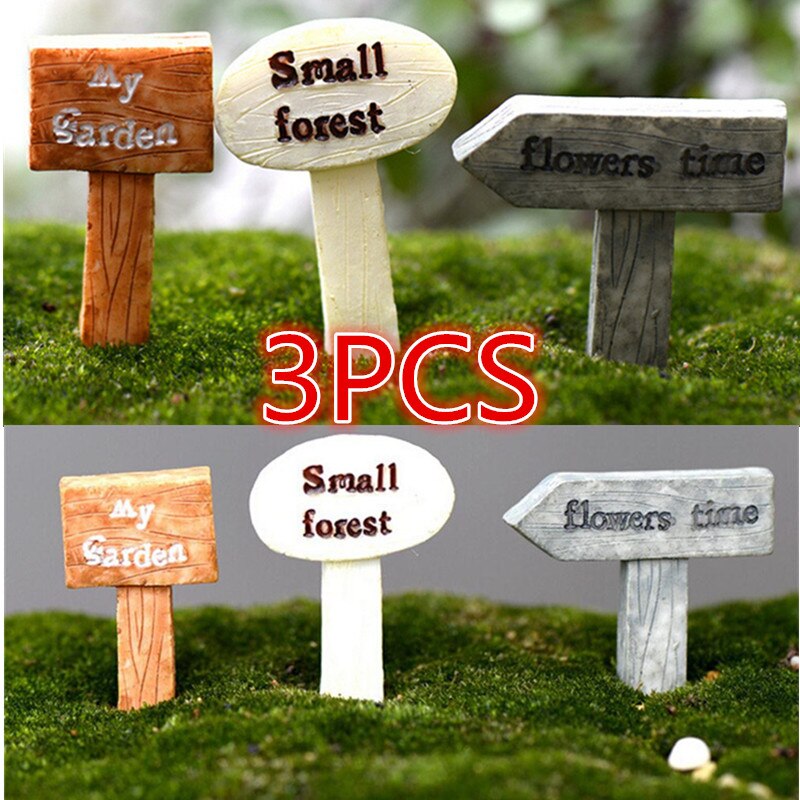 Miniaturen Fee Garten Gnome Moos Terrarium Dekor Schild Bonsai Figuren Micro Landschaft Harz Handwerk Zeichen Board