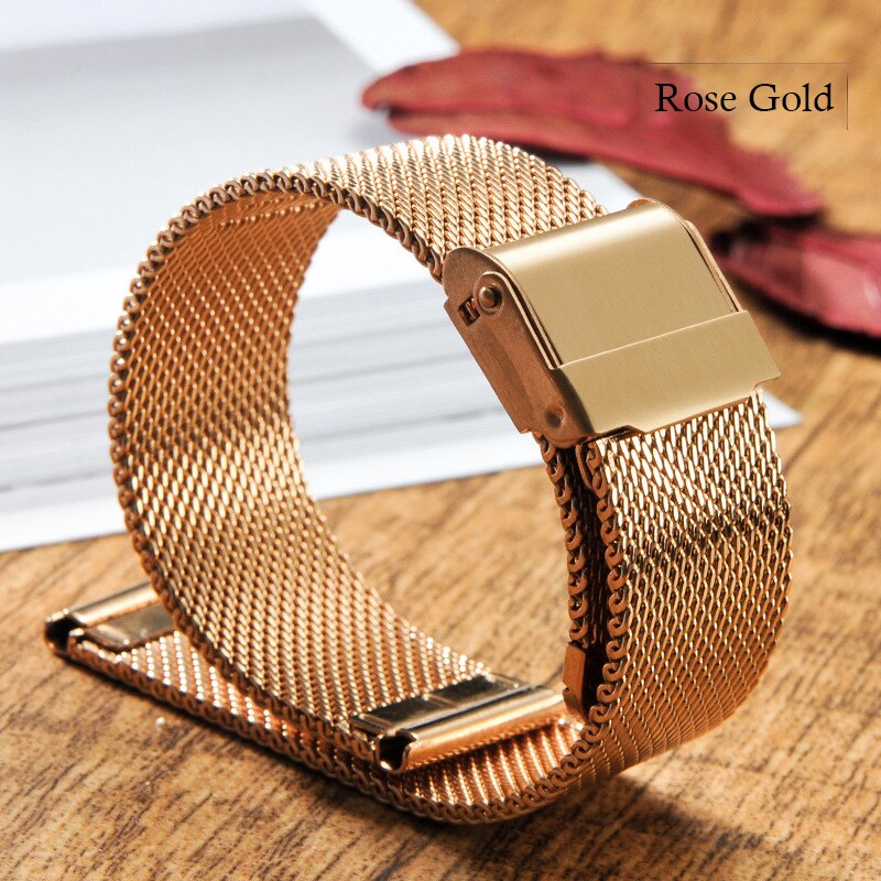 Voor Huawei Gt/GT2 Horloge Band 46Mm/42Mm Milanese Rvs B5 B3 Band Armband Universele 16/18/20/22 Mm Vervanging Band: Rose Gold / Huawei Watch 2--20mm