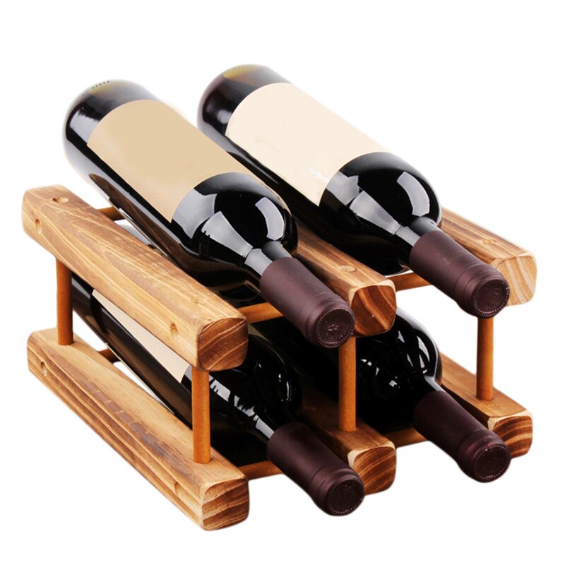 Estante de madera plegable para vino, soporte para gabinete de botellas, organizador de estante de madera, almacenamiento para vitrina Retro: 486554