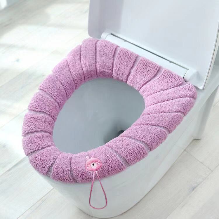 Winter Warme Wc Sitz Abdeckung schließt matt 1Stck Waschbar betroffen Reine Farbe Weichen O-bilden Pad Bidet Abdeckung Schlecht Zubehör: D-3