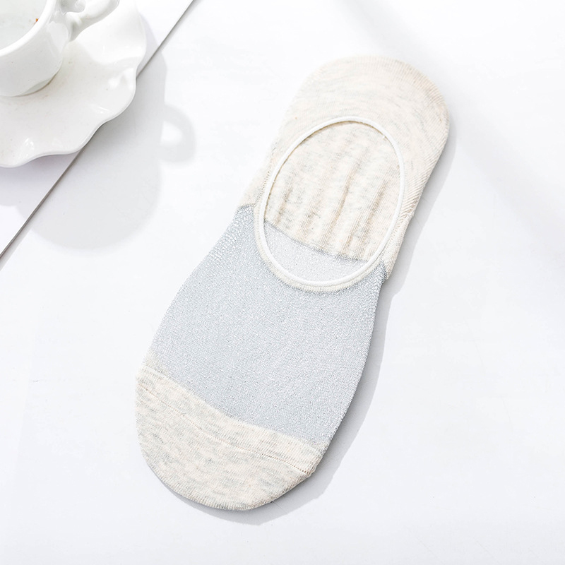 rainbow stripe Transparent Silk Socks Women Ultra-thin spring summer socks style Japan Glass fiber Invisible socks: 7