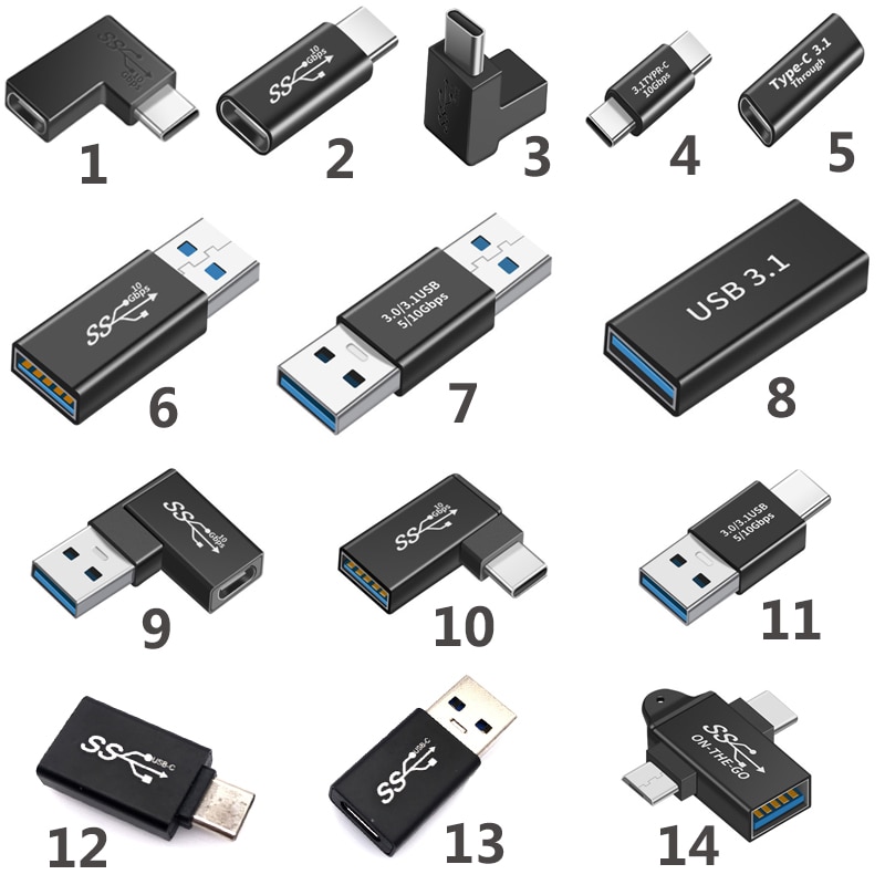 USB3.1 Micro usb Type-c 2 in 1 otg Plug jack Power Connector Charging Adapter Type-C Extension Cable for Laptop Tablet Phone