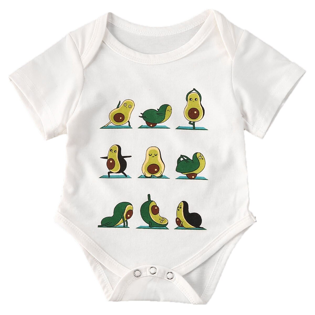 Baby Zomer Kleding 0-18M Nieuw Zuigeling Baby Meisjes Jongens Avocado Bodysuits Fruit Print Korte Mouw jumpsuits 5 Stijl: A / 12m