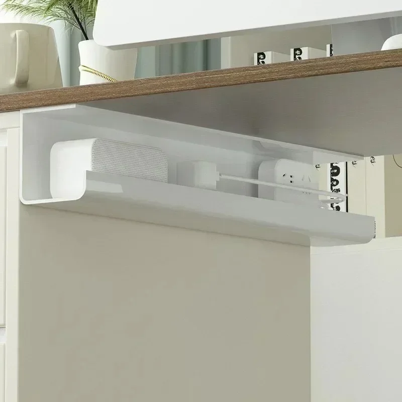 Under Table Cable Organizer Under Desk Cable Tray Wire Organizer No Trace Widened Protection Tray for Various Tables