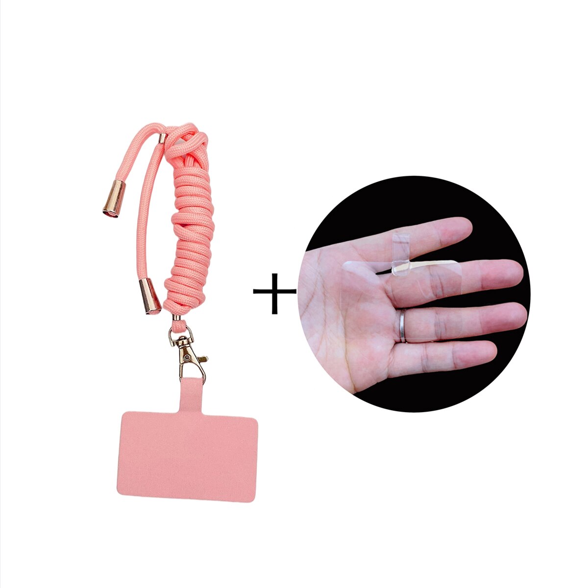 Odpinany regulowany naszyjnik smycz na telefon do telefonu komórkowego nylonowa naszywka Crossbody na szyję zatrzaskowy sznur do zawieszania sznurka: Pink