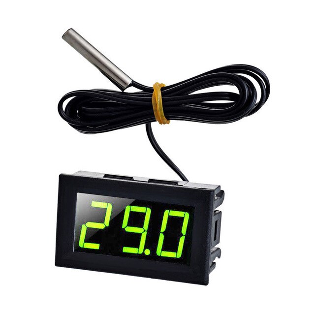 Yellow Green Light DC 5 - 12V 0.56" Tester Digital Thermometer Sensor -50-110 Celsius Temperature Gauge Green LED: Green