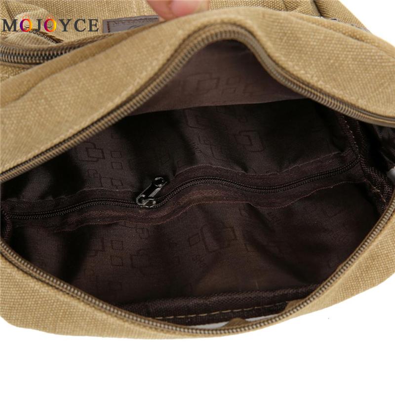 Canvas Crossbody Shoulder Bag Men Zipper Casual Travel Office Vintage Male Messenger Bag Bolsa Masculina
