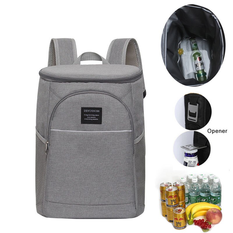 DENUONISS 20L zaino mimetico pranzo in famiglia picnic conservazione degli alimenti borsa per il ghiaccio borse termiche grandi e spesse con coperchio aperto