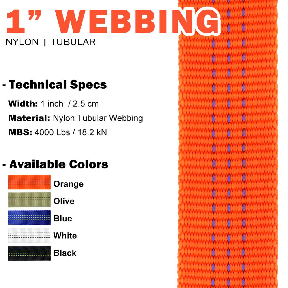 Gm klatreslynge nylon 25mm 9m rørformet webbing rem bælte til klatring rigning forankring camping rafting udstyr