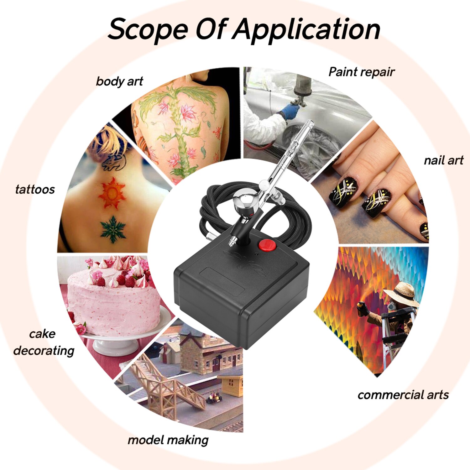 T100 Airbrush Air Compressor Kit Spray Gun Air Brush for Makeup Art Painting Craft Model Flower Spraying Machine