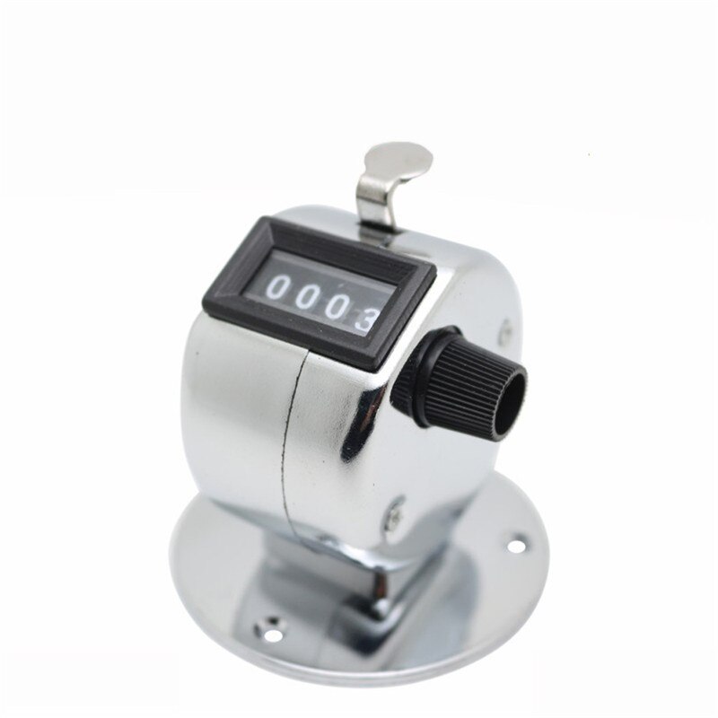 Mini 0-9999 Counter Metal Case Manual Four-Digit Counter With Plastic Base Hand Tally Counters Clicker Measuring Tool