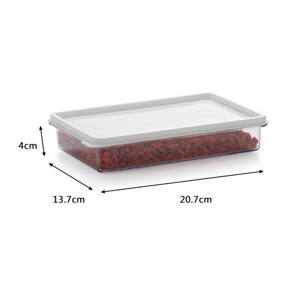 2pcs 700ml Kitchen Sealed Crisper Refrigerator Storage Boxes Rectangular Food Container for Fruit Meat Cereal (Short Version)