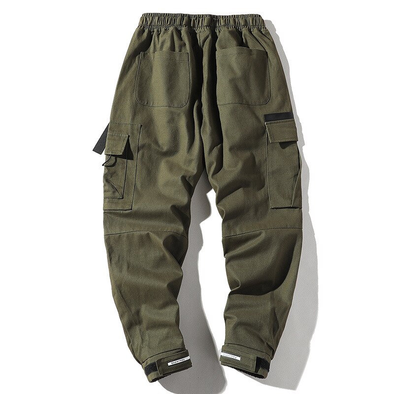 Efterår herre harem bukser streetwear jogger bånd bukser mænd hip hop multi-pocket cargo bukser bukser bogstavtrykt
