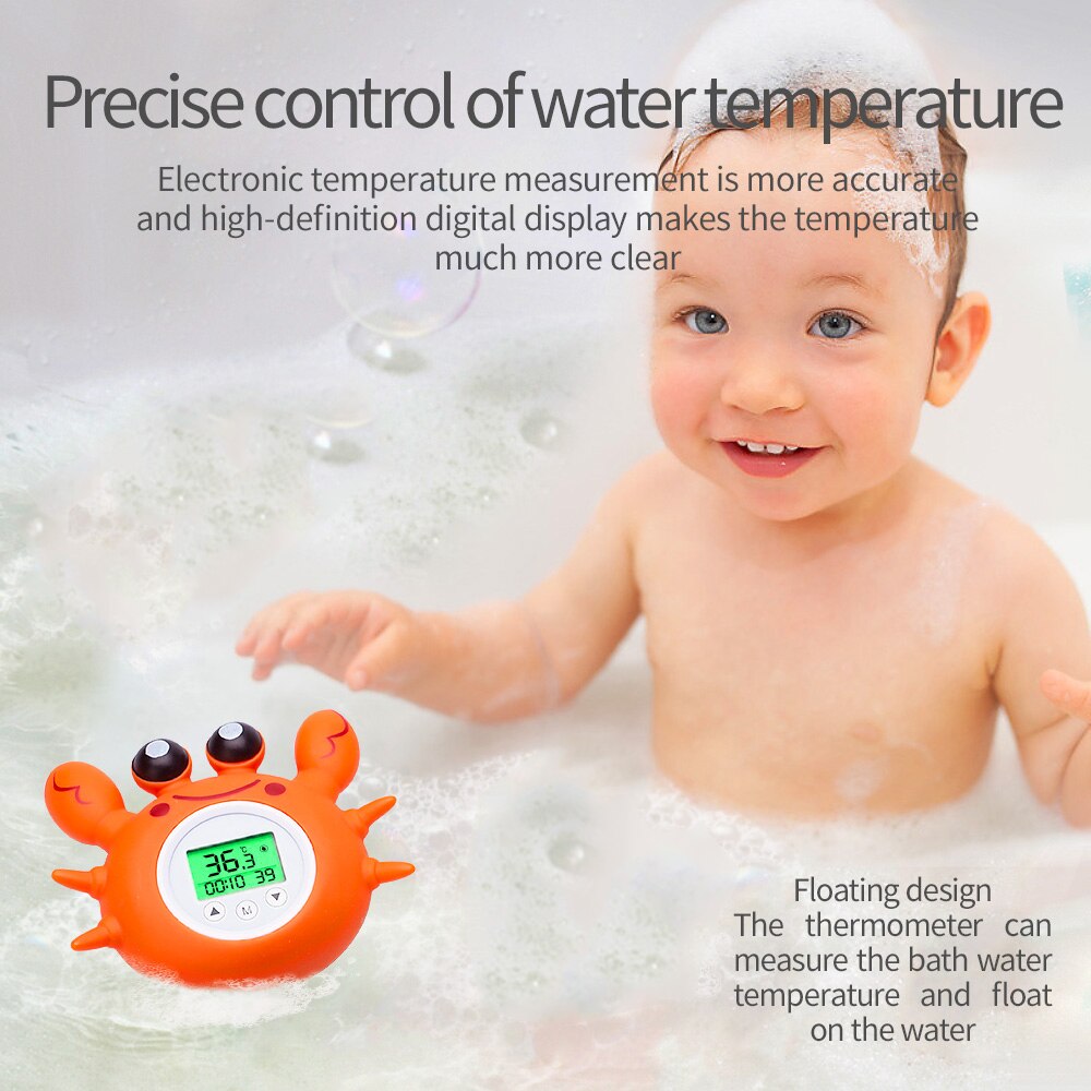 Water Thermometer Bath Thermometer with Room Temperature Tri-color Backlit Display Floating Bath Toy Bathtub Safety Temperature