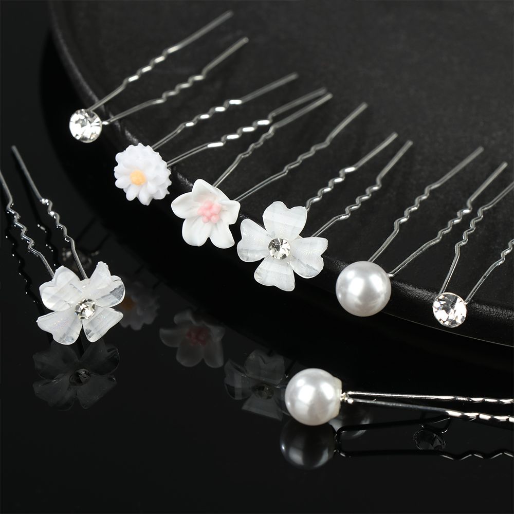 20 stücke Braut U-förmigen Stift Metall Haarspange Clip Haarnadeln Strass Perle Frauen Haar Zubehör Hochzeit Frisur Werkzeuge