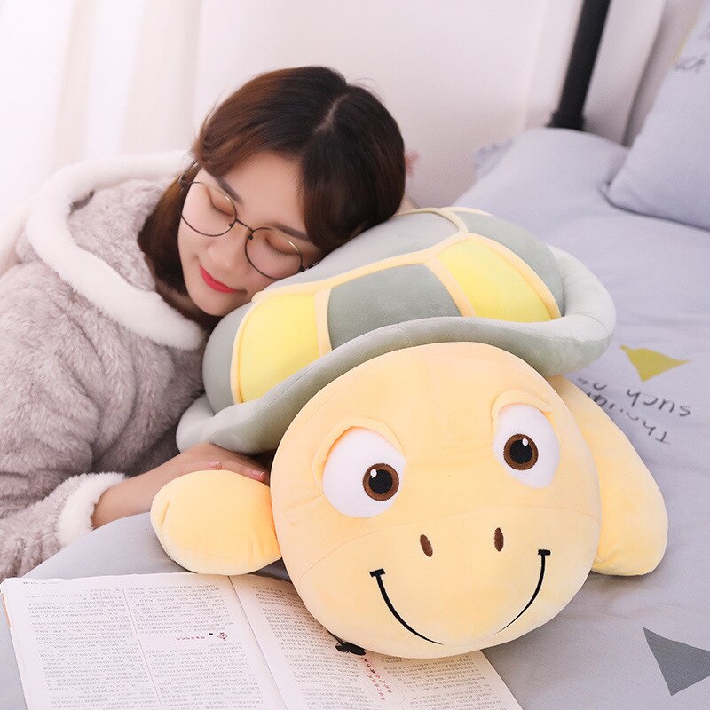 SchöNe Weiche Unten Baumwolle Farbe Schildkröte Kissen Plüsch Spielzeug Puppe Werfen Kissen Büro Nickerchen Kissen Wohnkultur Squishy Kissen Taille-Rest