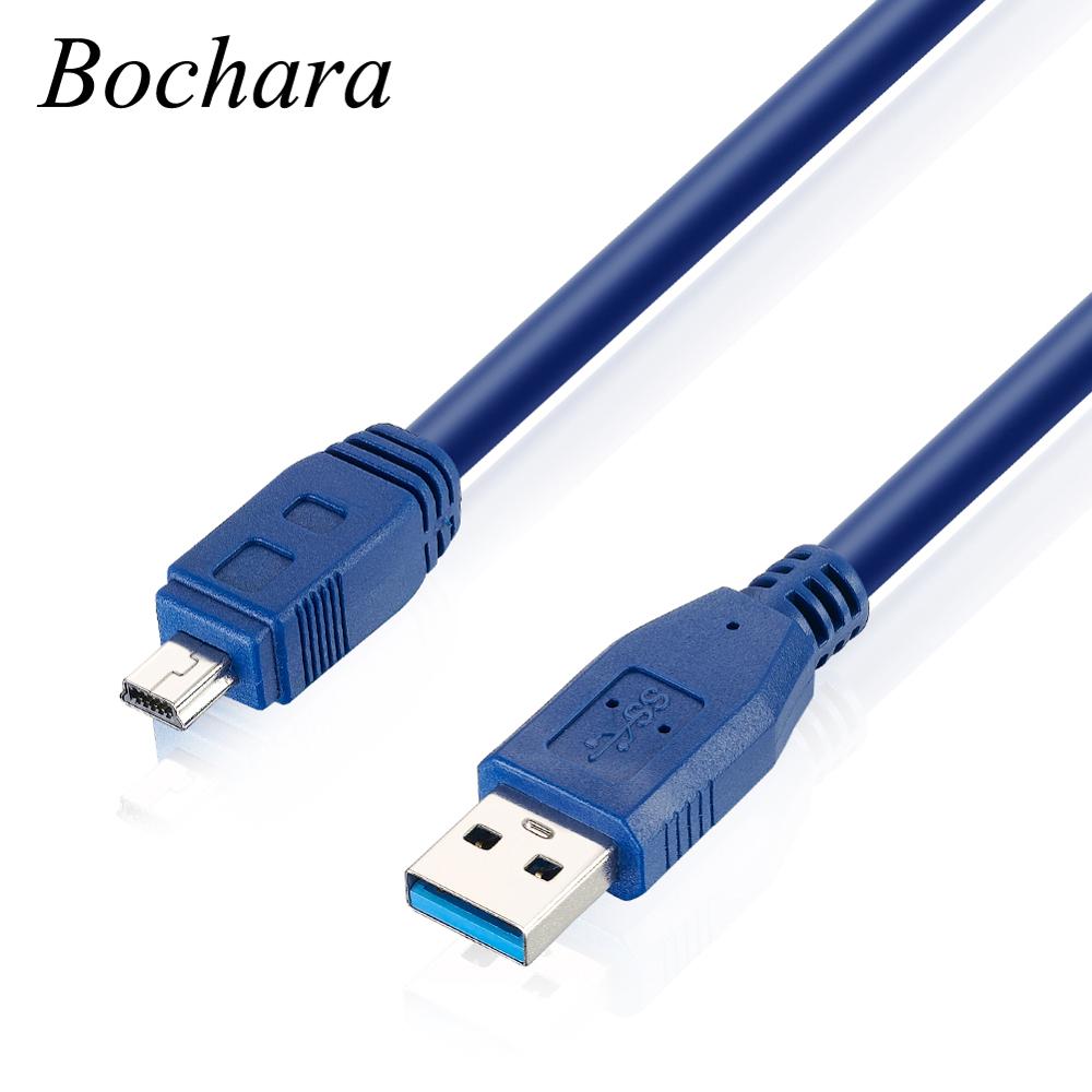 Bochara 1.5M USB 3.0 Type A Male to Mini 10 Pin Type B Male Data Cable Dual Shielding(Foil+Braided) Super Speed