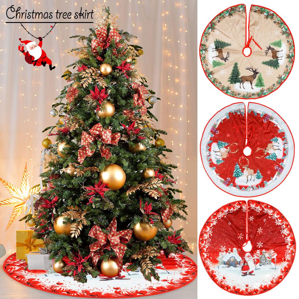 33Inch Kerstboom Rok Ornament Kerstboomversiering Bodem Decoratie Stof Xmas Boom Rok Navidad Nieuwjaar 2022