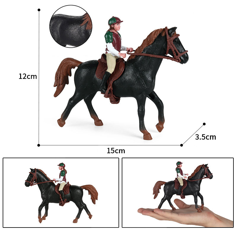 Última granja realista la valla Animal caballo jinete modelo Appaloosa Hannover caballo figuras de acción juguetes educativos para niños: Marfíl