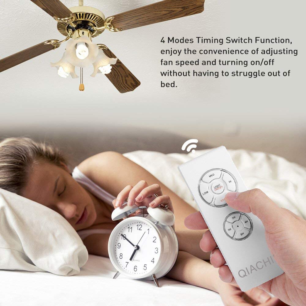 FUNSHIO Universal Ceiling Fan Lamp Remote Control Kit AC 110-240V Timing Setting Switch Adjusted Wind Speed Transmitter Receiver