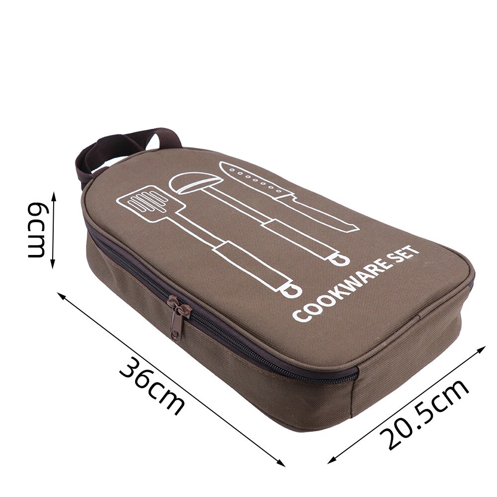 Bolsa de almacenamiento para utensilios de cocina, utensilio organizador portátil para viajes al aire libre, cubertería de acampada
