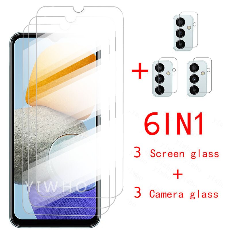 Case Voor Samsung M23 Cover Screen Protector Gehard Glas Op Galaxy M 23 23M Beschermende Telefoon Coque Tas Samsungm23 galaxym23: 3PCS HD 3PCS Lens