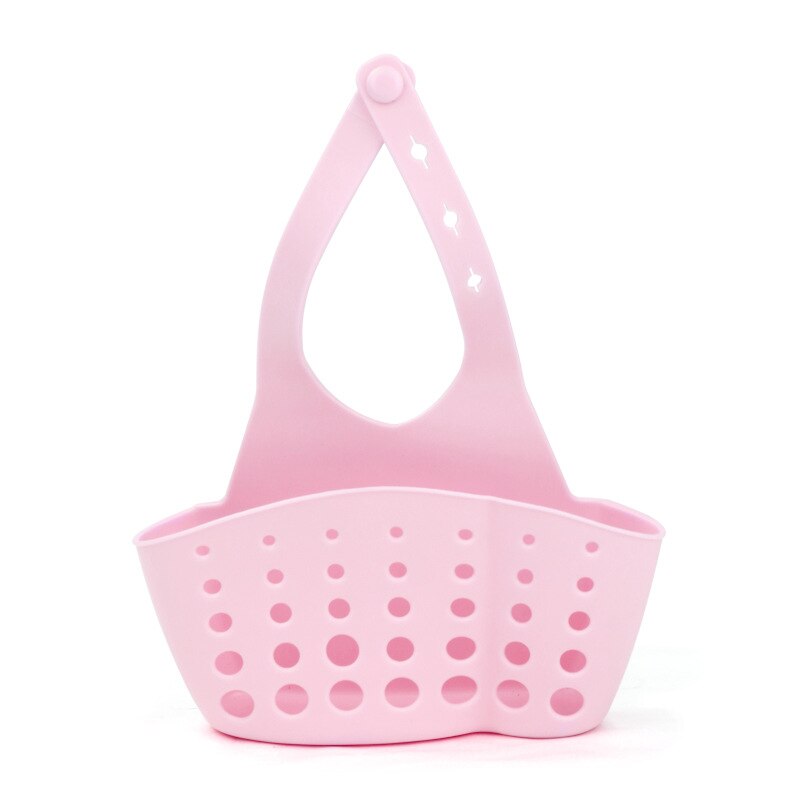 1pcs Sink Spons Houder Gadgets Aftappen Rack Opknoping Mand Plank Gootsteen Houder Afvoer Mand: style 1 pink
