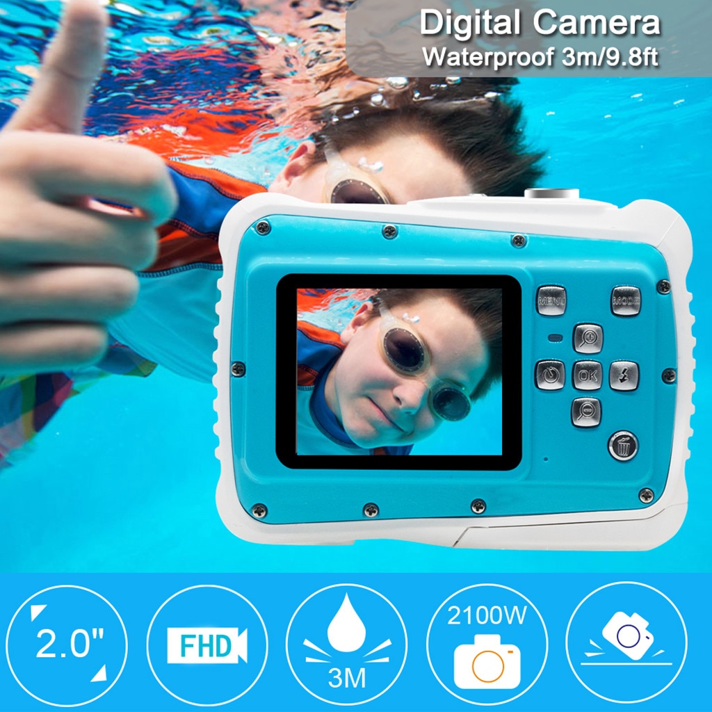 Ouhaobin Wasserdichte Digital Kamera Kinder Digital Kamera HD Unterwasser Action Camcorder 2,0 zoll Für Wasser Sport Jungen Mädchen