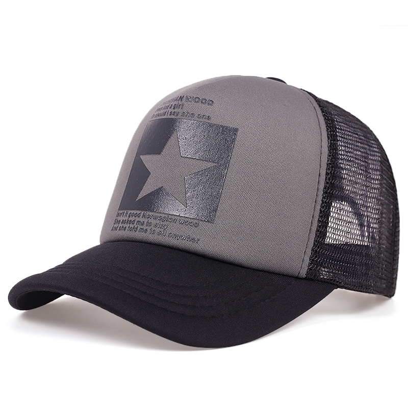 Neue fünfzackige Stern bedruckte Baseballkappe Frühling Sommer atmungsaktive Netzkappen Männer Frauen Ich bin Freien Sonnenschutz Hütte verstellbarer wilder Hütte