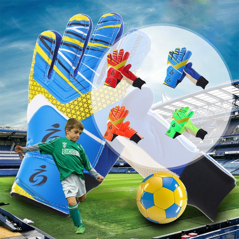 ZHENGDONG Children Soccer Goalkeeper Gloves + Leg Guard S1010 Goalkeeper Soft Gloves Size 5/6/7 Football Equipment