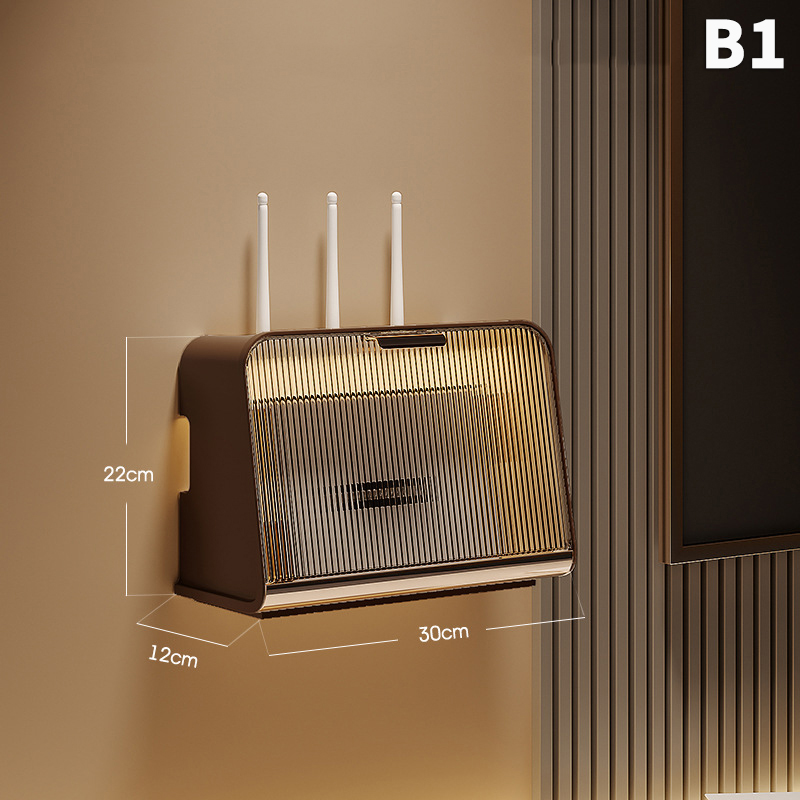 Router Storage Box Shelf Wall Mounted Wifi Organizer Box Punch-Free Socket Box Set-Top Box Organizer Box Living Room Storage: PURPLE