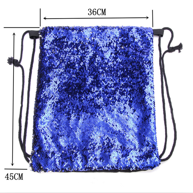 Women Sequins Drawstring Bag Outdoor Student Drawstring Backpack Bag Ladies Shoulders Bag Mochila Feminina