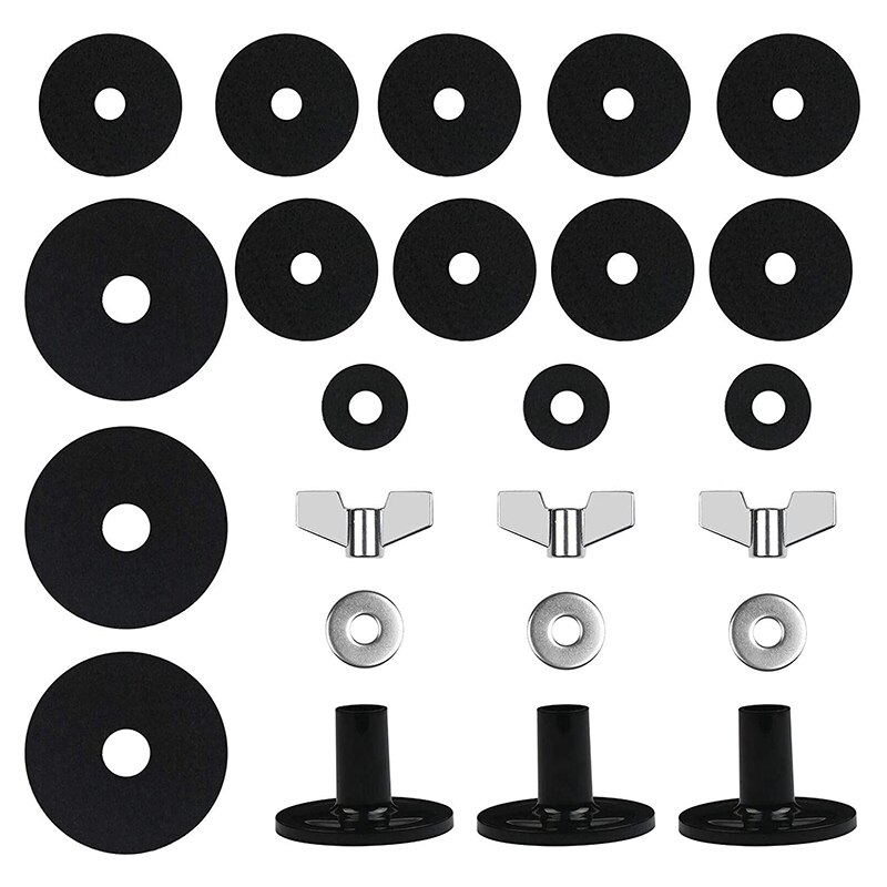 24 uds, accesorios de repuesto de platillos, fieltros de platillo, Tuercas de ala de platillo, Hi Hat Cup, instrumento Musical de tambor, juego de arandelas