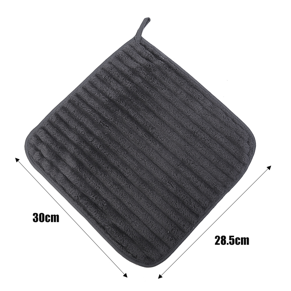 Toalla de limpieza de manos de lana Coral, toalla absorbente gruesa, pañuelo suave duradero, toalla para lavar platos de cocina, 5/1 Uds.: Negro / 5pcs