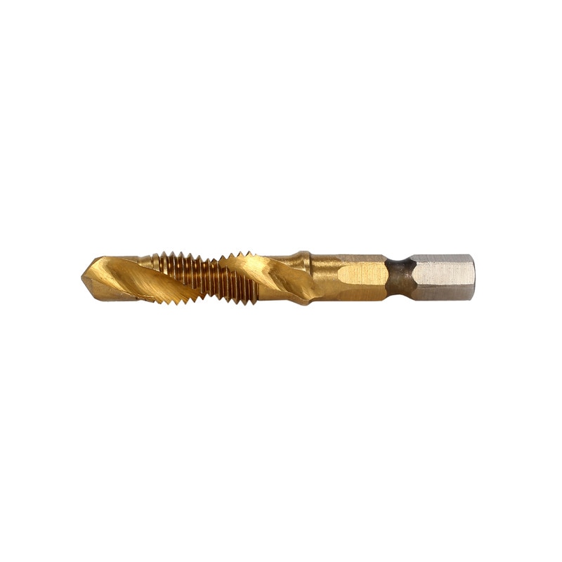 Neoteck 6 stks/set hss Hexagon Hex Metrische boor Tap Countersink Schroefdraad M3 M4 M5 M6 M8 M10 Hand gereedschap Zilver Goud Kleur