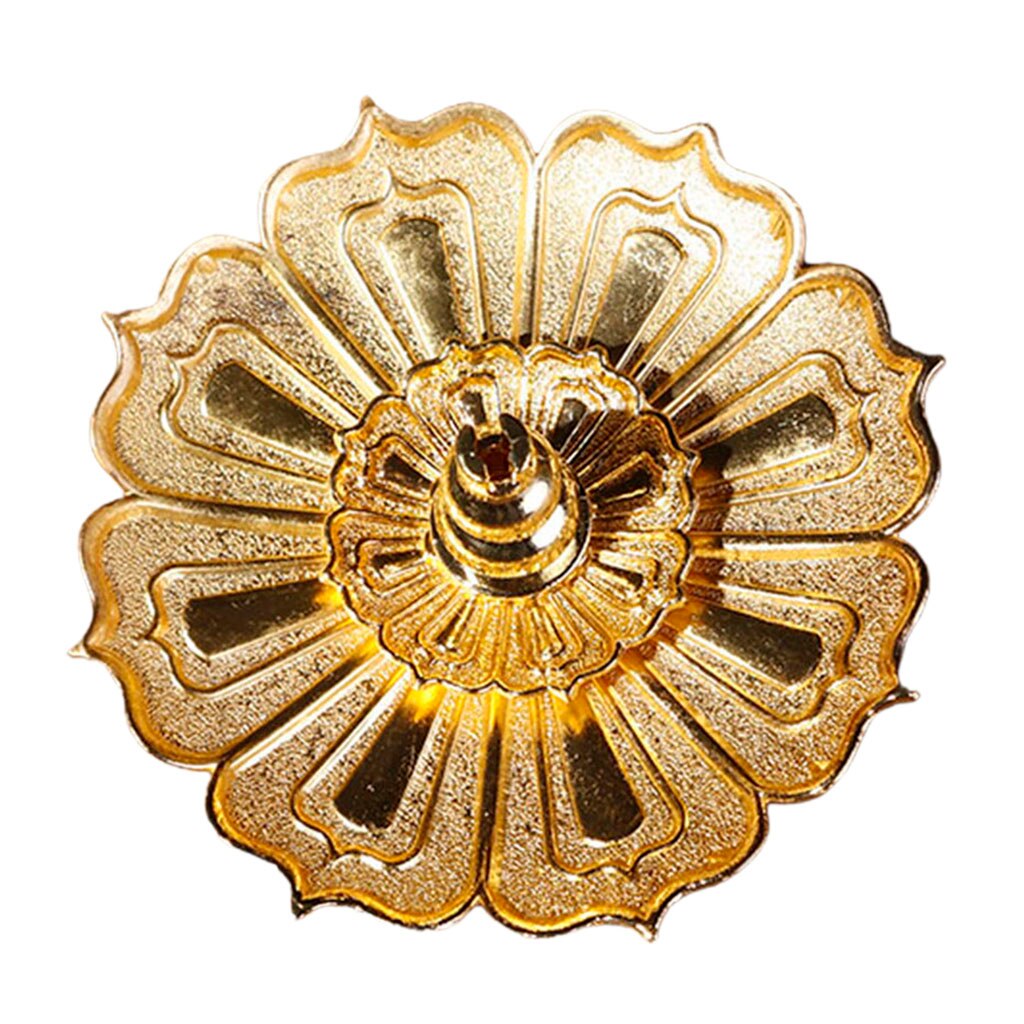 Meditation Buddha Incense Stick Holder Burner Round Dish Lotus Flower