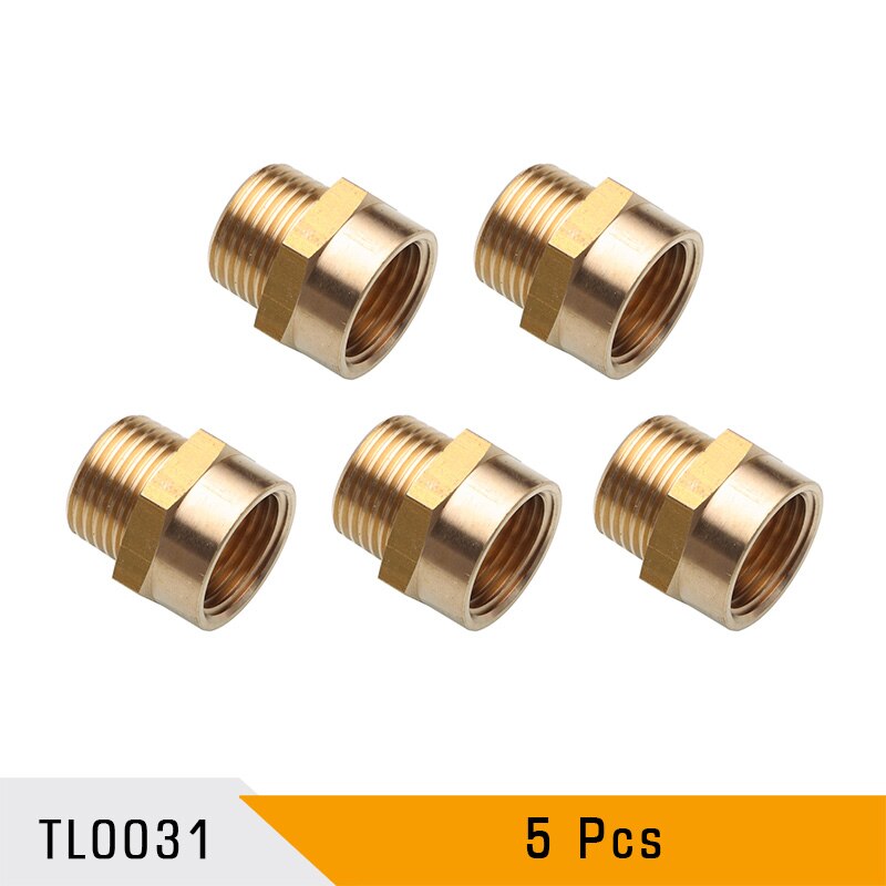 1/2” G Thread (BSP) Female to 1/2” NPT Male Connector BSP to NPT Adapter 1/2 Inch Industrial Metal Brass G Thread to Fittings: 5pcs