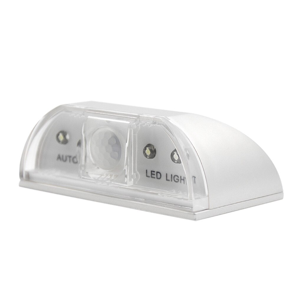 LED Serrure de Porte Veilleuse Avec 4 LED Automatique Intelligent PIR Porte Serrure Armoire Clé Induction Petit Capteur de Lumière De Nuit Lampe мигалка: White 