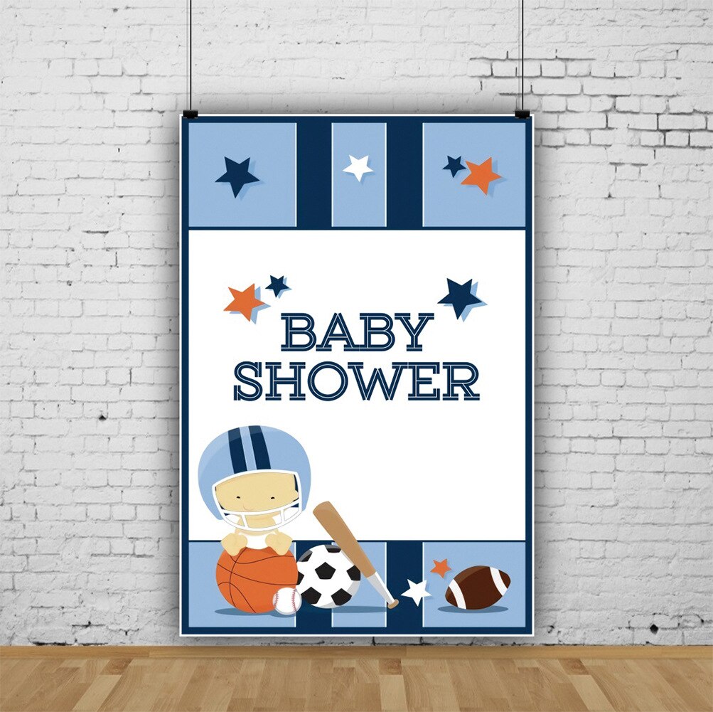 Football Boy Baby Shower Photography Background Celebration Newborn Photo Booth Studio Decor