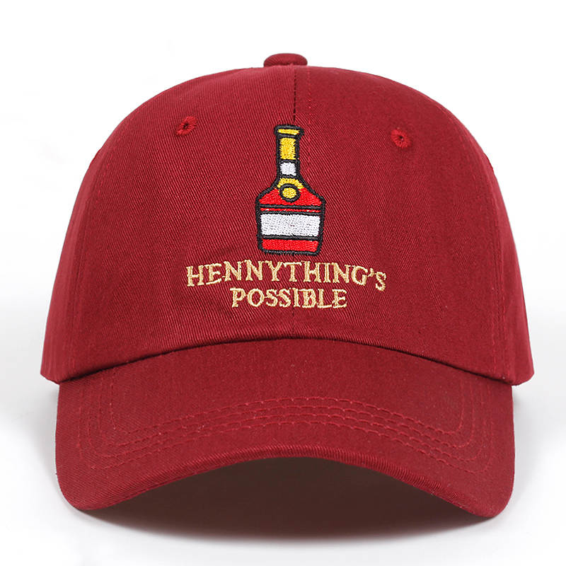 Henny fles borduurpet katoen verstelbaar henny ding's possible dad hat hiphop snapback hoeden casual petten