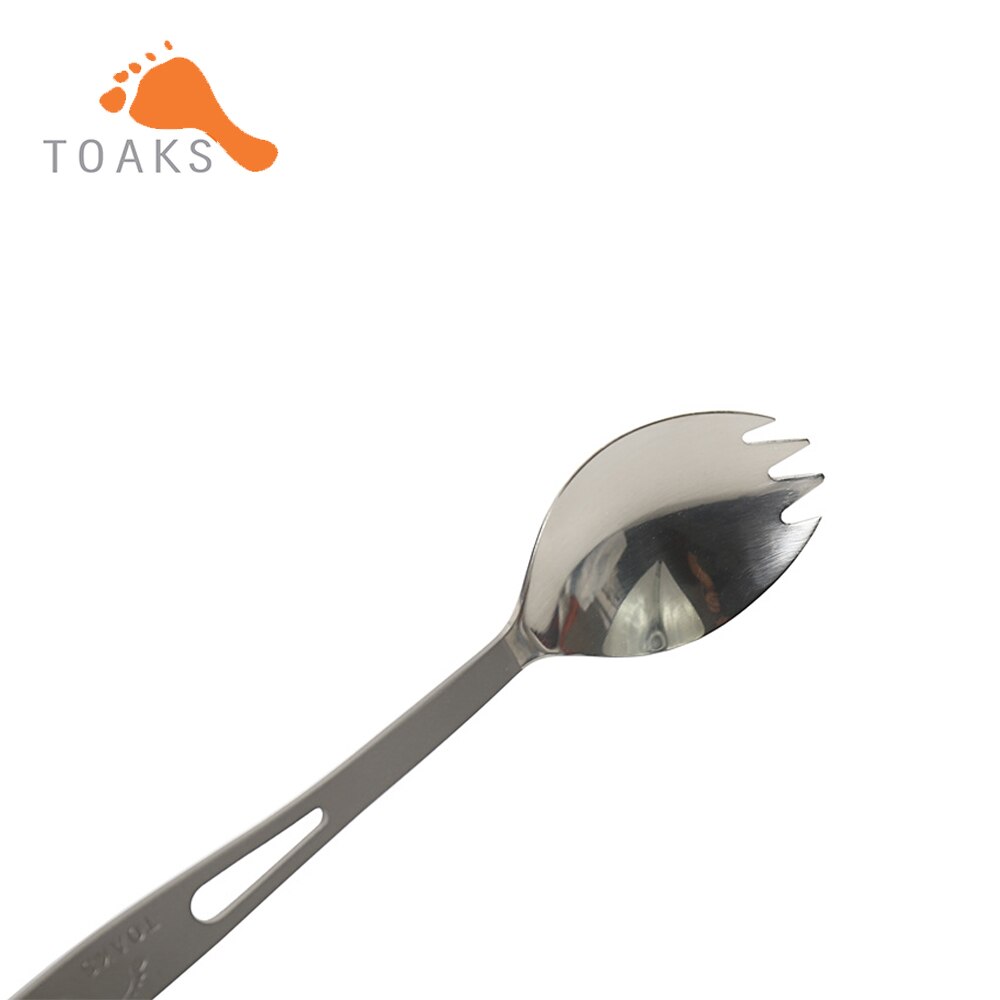 TOAKS SLV-01 Titan Spork halb-Poliert Picknick Ich bin Freien und Haushalts Dual-benutzen-Geschirr Löffel 168mm 18g