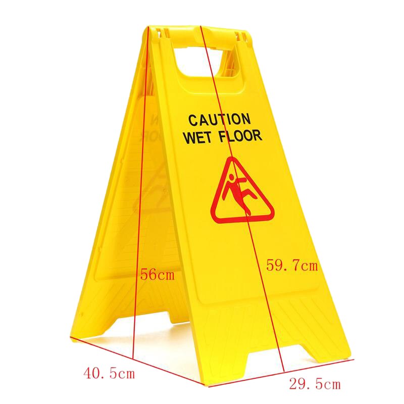 CAUTION WET FLOOR Yellow Warning Wet Floor Sign Safe Clean Smooth Double-Sided Triple-Cornered Warning Sign Tool