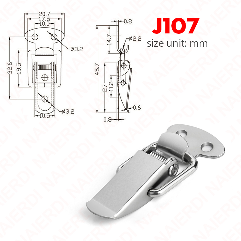 NAIERDI 6PCS Mild Steel Hasp Cabinet Boxes Spring Loaded Latch Catch Toggle Hasp For Sliding Door Window Hardware Tool Box Lock: Blue